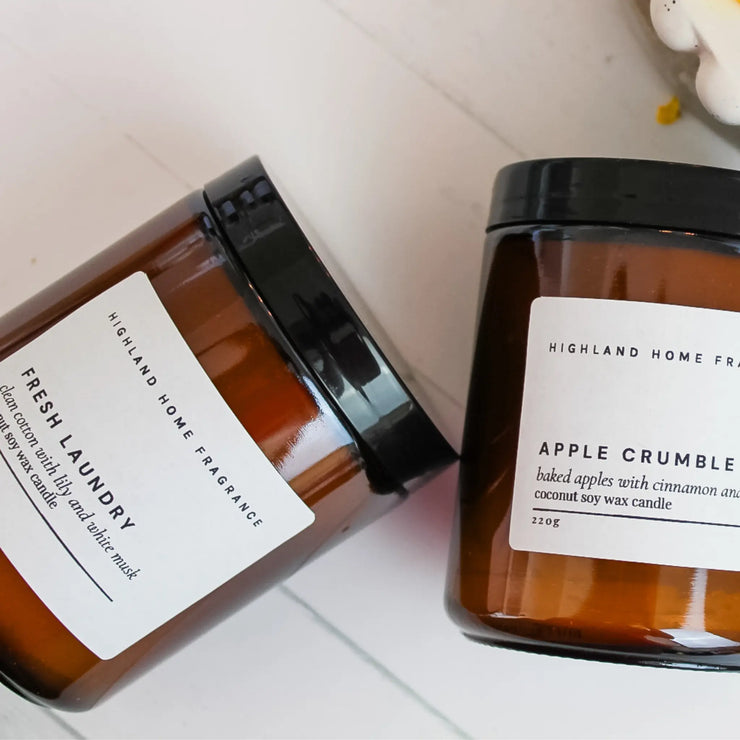 Highland Home Fragrance - Fresh Laundry | Cotton & Lily - 220g CocoSoy Candle Highland Home Fragrance
