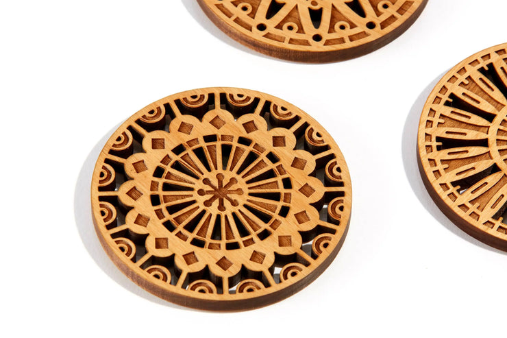 Kaleidescope / Alder Wood Coaster Set Lucca