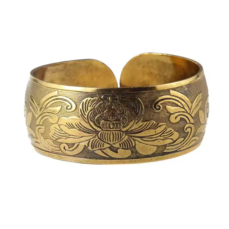 Tibetan Bronze Metal Carving Flower Elephant Cuff Bracelets& Bangles For Women Jewelry Gift Comic Blueprint7