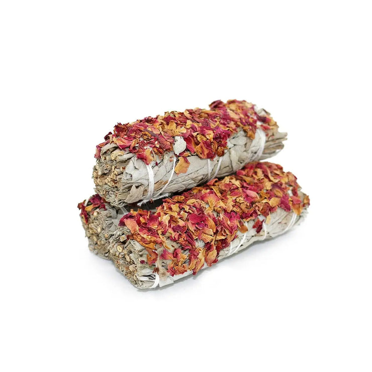 LOVE SMUDGE STICK - Wild Roses Sage 10cm WONDER IMPORTS AUSTRALIA