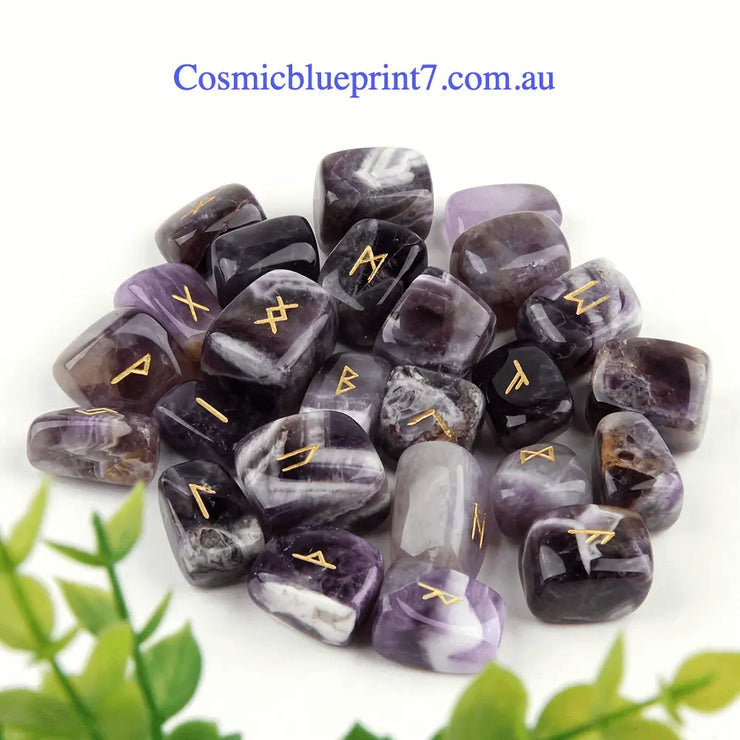 Natural crystal runes 25 piece collection
