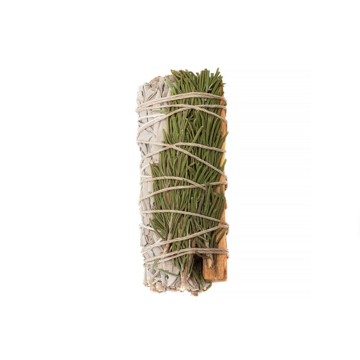 Sarimoire - 4" Sage Wand, Rosemary, and Palo Santo Wrapped Bundle Sarimoire