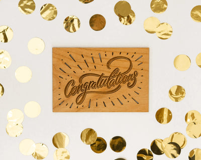 Congratulations! Real Wood Card Lucca