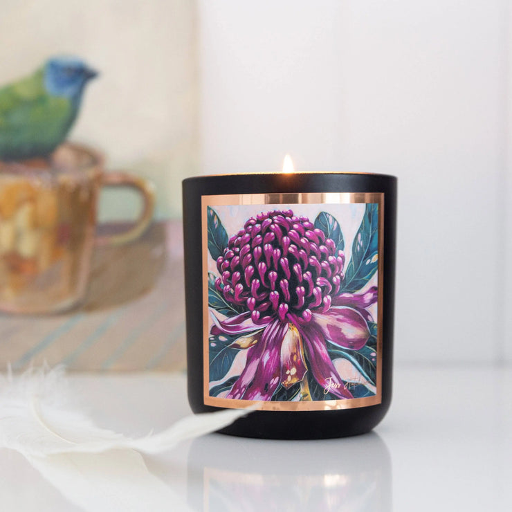 50+hrs Australian artist soy candle - Kakadu plum Aroma Pot