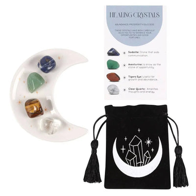 Success Healing Crystal Set with Moon Trinket Dish WONDER IMPORTS AUSTRALIA