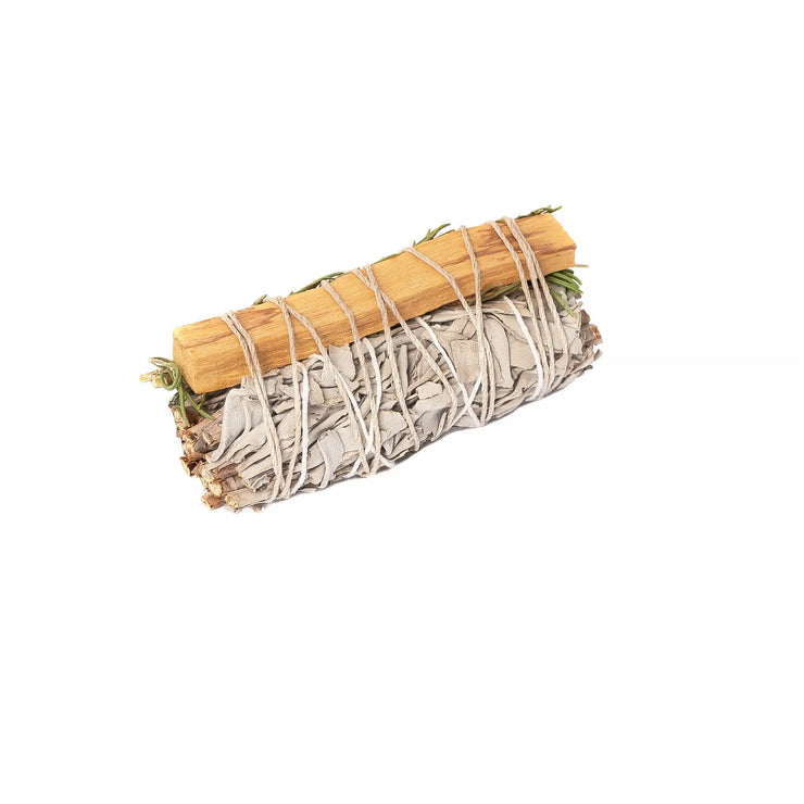 Sarimoire - 4" Sage Wand, Rosemary, and Palo Santo Wrapped Bundle Sarimoire