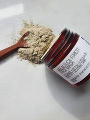 Melaleuca Forest Face Mask in glass jar with wooden lid