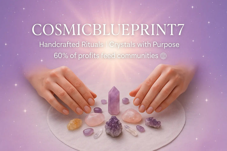 lady stareing on the ball for ritual crystals on a purple background, featuring &