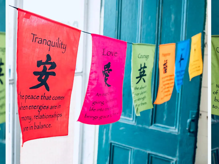 Large Prayer Flag in Bright Colors Comic Blueprint7
