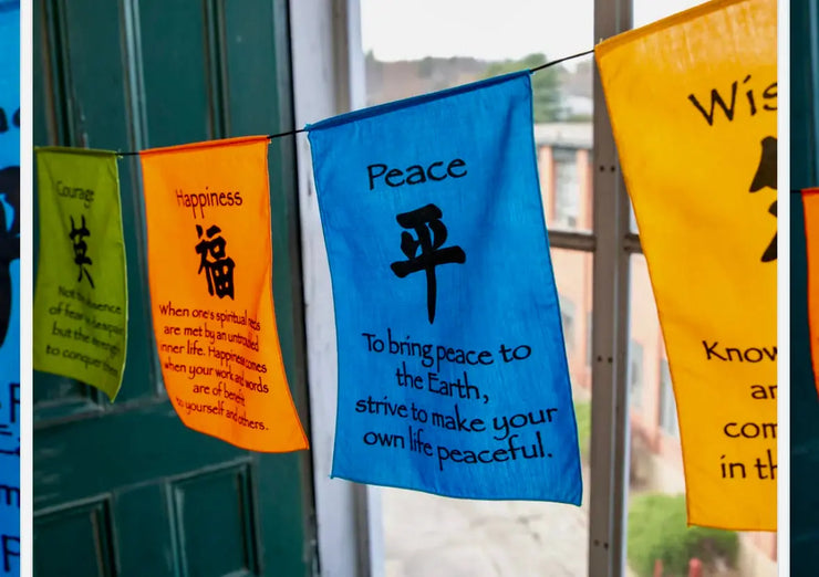Large Prayer Flag in Bright Colors Comic Blueprint7