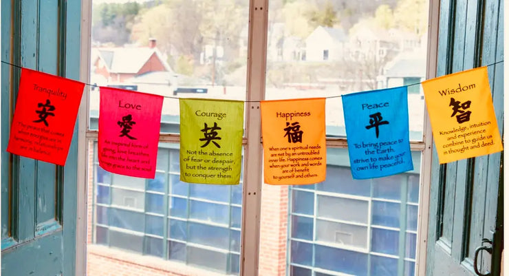 Large Prayer Flag in Bright Colors Comic Blueprint7