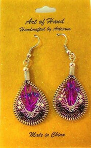 Stunning woven earring (Silk Tread)handmade products Comic Blueprint7
