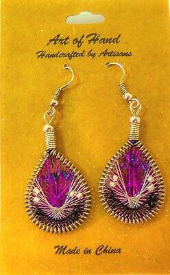 Stunning woven earring (Silk Tread)handmade products Comic Blueprint7