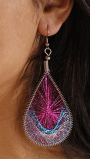 Stunning woven earring (Silk Tread)handmade products Comic Blueprint7