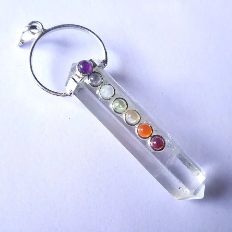 Clear Quatz 7Chakra colour point CosmicBlueprint7