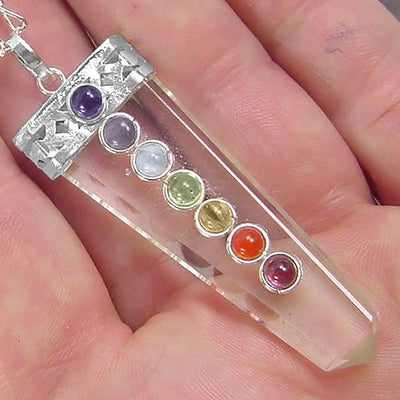 7Chakra ClearQuartz pendant CosmicBlueprint7