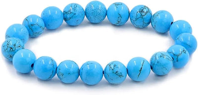 Blue Turquoise stretch Bracelet EARTHSTONE FIRE&ICE