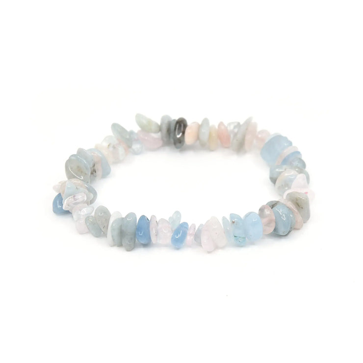 Aquamarine White Howlite and Rose Quartz Crystal Bracelet EARTHSTONE FIRE&ICE