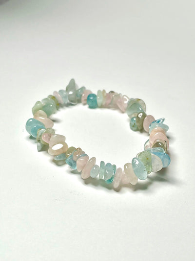 Aquamarine White Howlite and Rose Quartz Crystal Bracelet EARTHSTONE FIRE&ICE