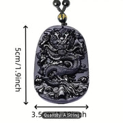 Natural Black Obsidian Dragon Amulet CosmicBlueprint7