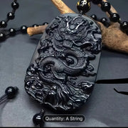 Natural Black Obsidian Dragon Amulet CosmicBlueprint7