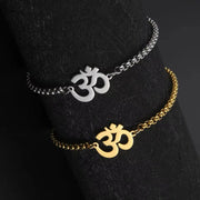 Dawapara Om Ohm Aum Charm Spiritual Pendant Stainless Steel Bracelet Yoga Jewelry Meditation Buddhist Spiritual Amulet Comic Blueprint7