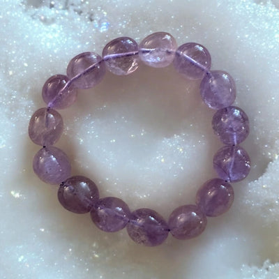 Natural Lavender Amethyst Quartz Crystal bracelet EARTHSTONE FIRE&ICE