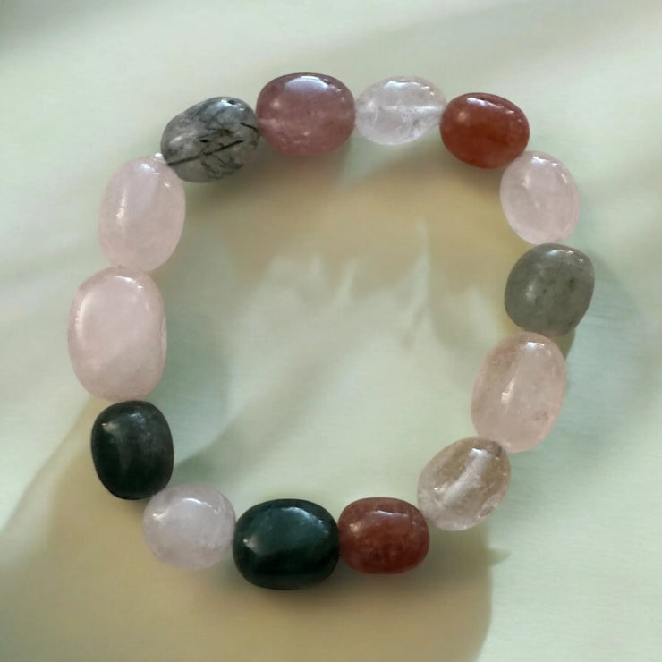 Sakura Gemstone Multi Coloured Crystal Bracelet EARTHSTONE FIRE&ICE