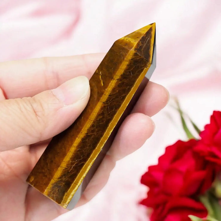 Tiger Eye Point cystal EARTHSTONE FIRE&ICE