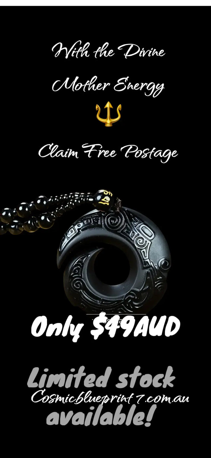 Black obsidian protection necklace limited time only! CosmicBlueprint7