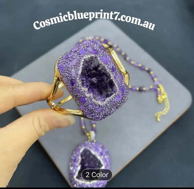 Gold amethyst cuff bracelet jewelry