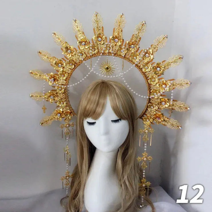 Gold Sun Crown Headband Sun Godmother&