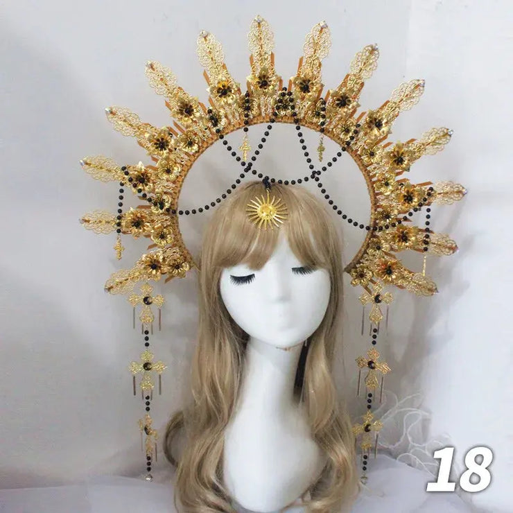 Gold Sun Crown Headband Sun Godmother&