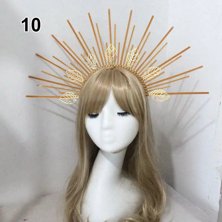 Baroque Style Diy Lolita Crown Material Church Sun Goddess Crown Virgin Mary Lolita DIY Tiara Crown Making Kit Hair Accessories CosmicBlueprint7