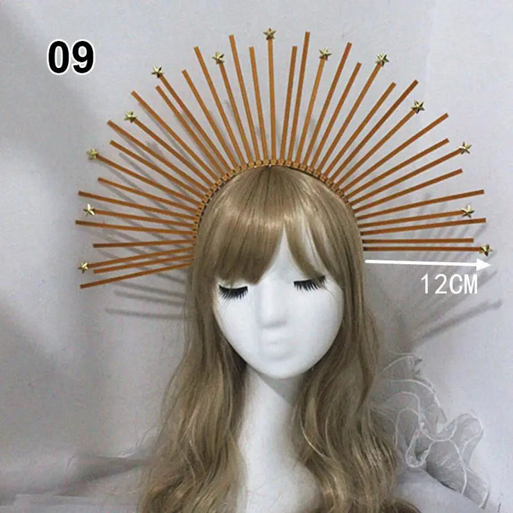 Baroque Style Diy Lolita Crown Material Church Sun Goddess Crown Virgin Mary Lolita DIY Tiara Crown Making Kit Hair Accessories CosmicBlueprint7