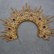 DIY Kit  Zip Tie Goddess Halo Crown Headpiece Gold Sunburst Celestial Pregnancy Maternity Headpiece Tiara - CosmicBlueprint7