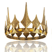 Big  Round Metal Crown With Imitation Gem Royal Ball Party Tiara CosmicBlueprint7