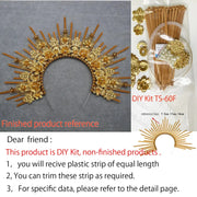 DIY Kit  Zip Tie Goddess Halo Crown Headpiece Gold Sunburst Celestial Pregnancy Maternity Headpiece Tiara - CosmicBlueprint7