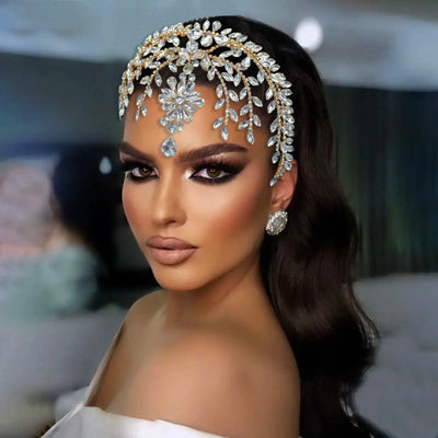 Goddess/Rhinestone Bridal Tiaras And Crowns Queen Diadem Crystal Wedding Headdress Bride Forehead Hairbands Bride Tiara Jewelry CosmicBlueprint7
