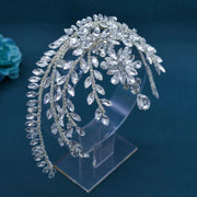 Goddess/Rhinestone Bridal Tiaras And Crowns Queen Diadem Crystal Wedding Headdress Bride Forehead Hairbands Bride Tiara Jewelry CosmicBlueprint7
