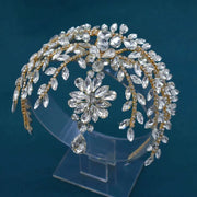 Goddess/Rhinestone Bridal Tiaras And Crowns Queen Diadem Crystal Wedding Headdress Bride Forehead Hairbands Bride Tiara Jewelry - CosmicBlueprint7