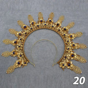 Gold Sun Crown Headband Sun Godmother's Crown Tiara Virgin Mary Gothic Fairy Goddess Hair Accessories DIY Tiara Making Material CosmicBlueprint7