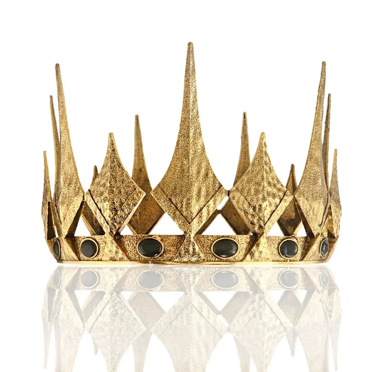 Big  Round Metal Crown With Imitation Gem Royal Ball Party Tiara CosmicBlueprint7