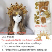 DIY Kit  Zip Tie Goddess Halo Crown Headpiece Gold Sunburst Celestial Pregnancy Maternity Headpiece Tiara - CosmicBlueprint7