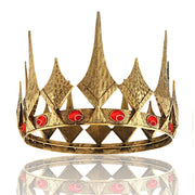 Big  Round Metal Crown With Imitation Gem Royal Ball Party Tiara CosmicBlueprint7