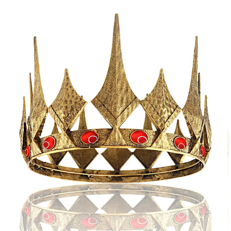Big  Round Metal Crown With Imitation Gem Royal Ball Party Tiara CosmicBlueprint7