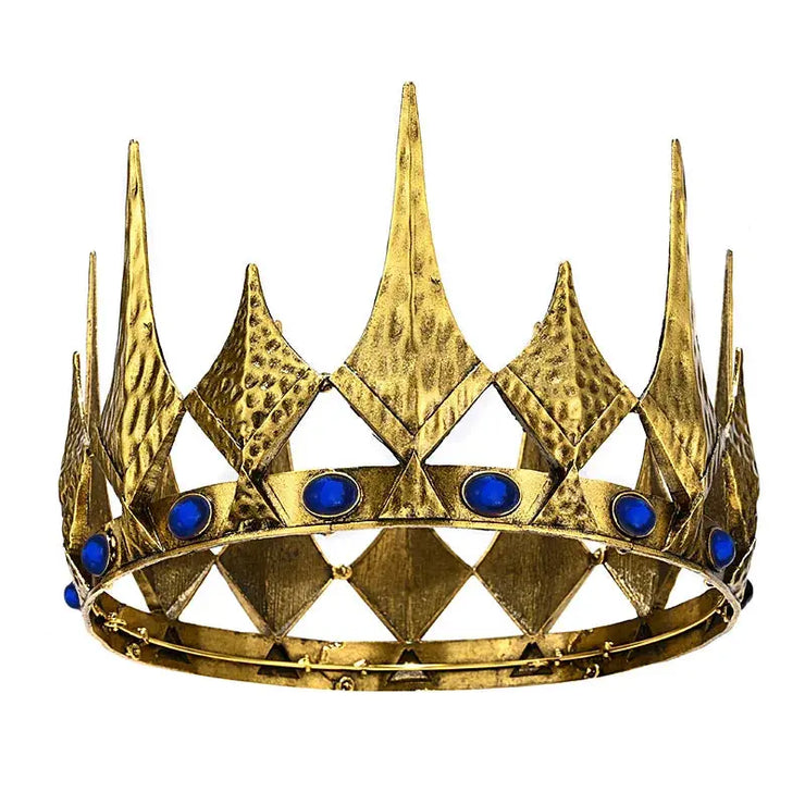 Big  Round Metal Crown With Imitation Gem Royal Ball Party Tiara CosmicBlueprint7