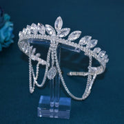 Goddess/Rhinestone Bridal Tiaras And Crowns Queen Diadem Crystal Wedding Headdress Bride Forehead Hairbands Bride Tiara Jewelry - CosmicBlueprint7
