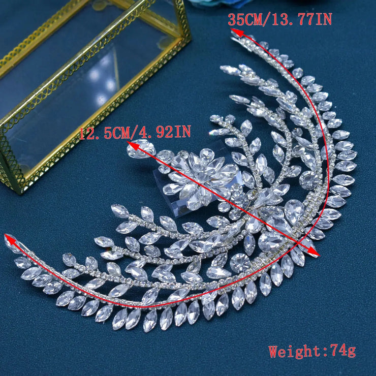 Goddess/Rhinestone Bridal Tiaras And Crowns Queen Diadem Crystal Wedding Headdress Bride Forehead Hairbands Bride Tiara Jewelry CosmicBlueprint7