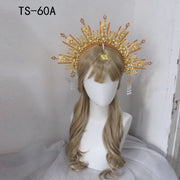 DIY Kit  Zip Tie Goddess Halo Crown Headpiece Gold Sunburst Celestial Pregnancy Maternity Headpiece Tiara - CosmicBlueprint7